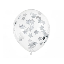 Konfetti Ballon Stjerne Slv - 6stk