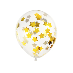 Konfetti Ballon Stjerne Guld - 6stk