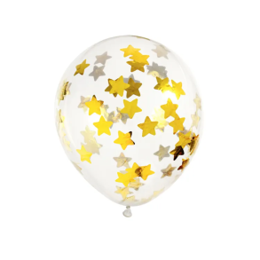 Konfetti Ballon Stjerne Guld - 6stk