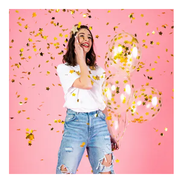 Konfetti Ballon Stjerne Guld - 6stk