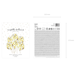 Konfetti Ballon Stjerne Guld - 6stk