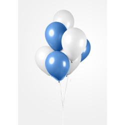 Balloner Bl &amp; Hvide 30cm - 10stk