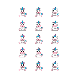Luksus Sukkerprint Unicorn 5 - 15stk