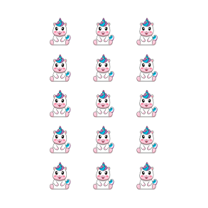 Luksus Sukkerprint Unicorn 5 - 15stk