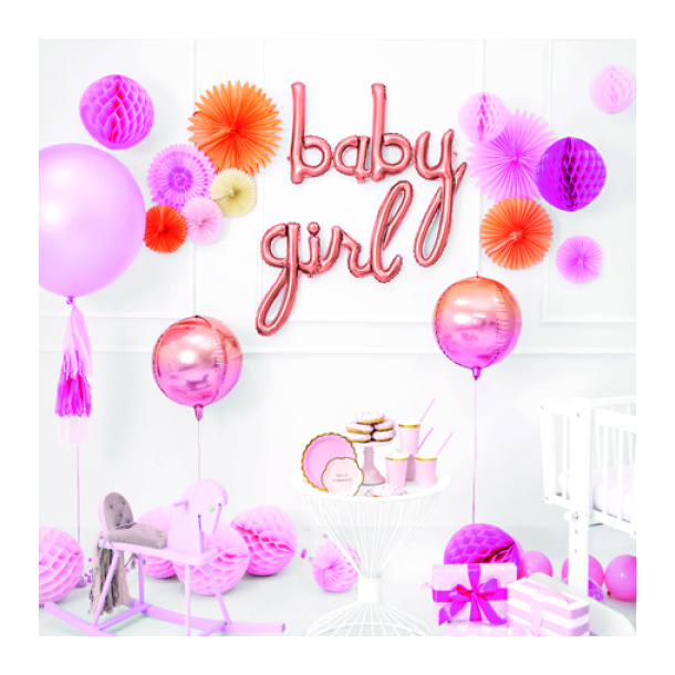 Folieballon Girl Rosa Guld - 77x70cm