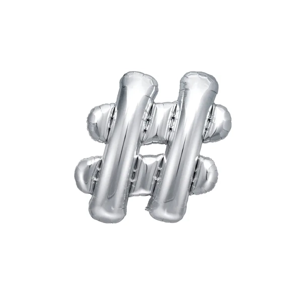 Folieballon Bogstav # S�lv - 35cm