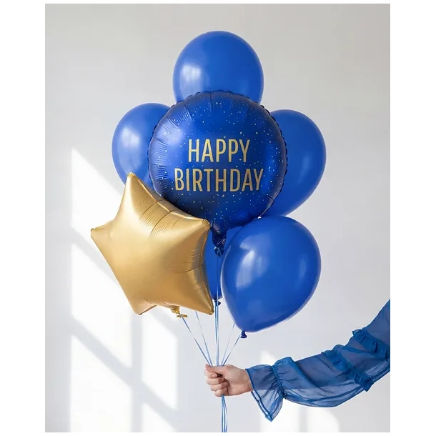 Folieballon Happy Birthday Bl� - 35cm