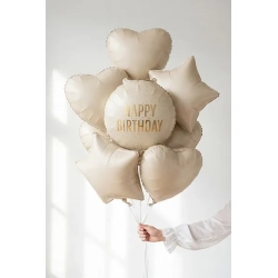 Folieballon Happy Birthday Creme - 35cm