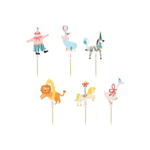 Cake Topper Cirkus - 6stk