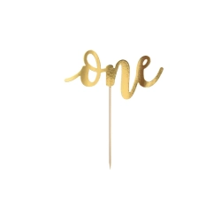 Cake Topper One - Guld