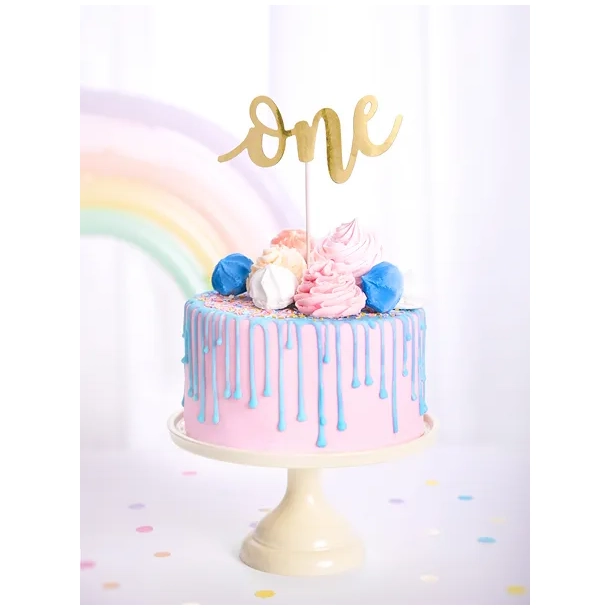 Cake Topper One - Guld