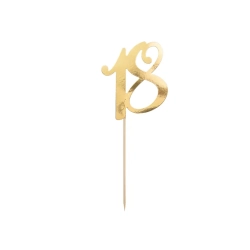 Cake Topper Tal 18 - Guld