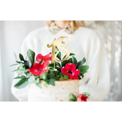 Cake Topper Tal 18 - Guld