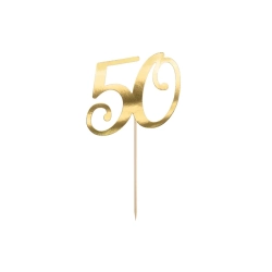 Cake Topper Tal 50 - Guld