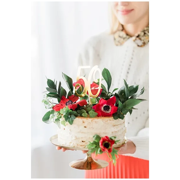 Cake Topper Tal 50 - Guld