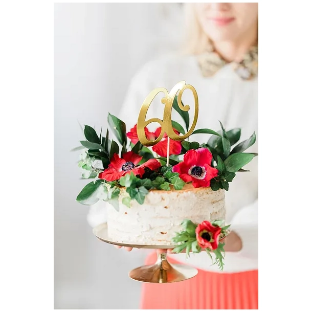 Cake Topper Tal 60 - Guld