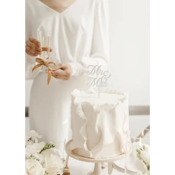Cake Topper Mr &amp; Mrs Hvid - 1stk