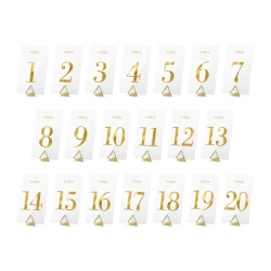 Bordnumre Transparent Guld - Nr. 1-20