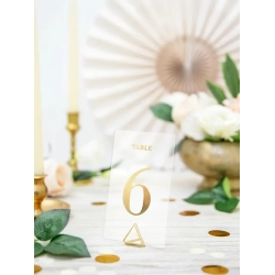 Bordnumre Transparent Guld - Nr. 1-20