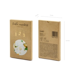 Bordnumre Transparent Guld - Nr. 1-20