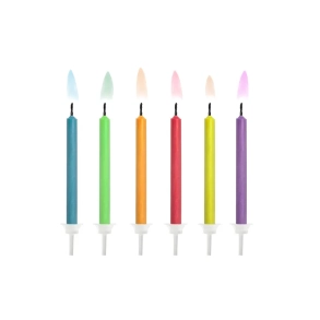 Kagelys Farvet Flamme - 6stk