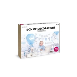 Festkasse 1rs Fdselsdag Lysebl - 33dele