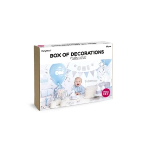 Festkasse 1rs Fdselsdag Lysebl - 33dele