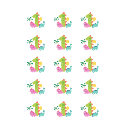 Luksus Sukkerprint 1rs Dino 5 - 15stk