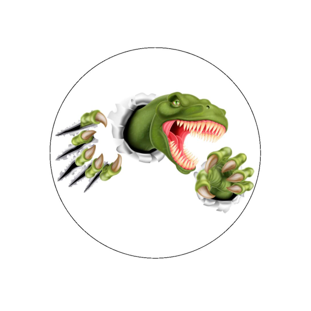 Luksus Sukkerprint T-Rex Dinosaur 5 - 15stk