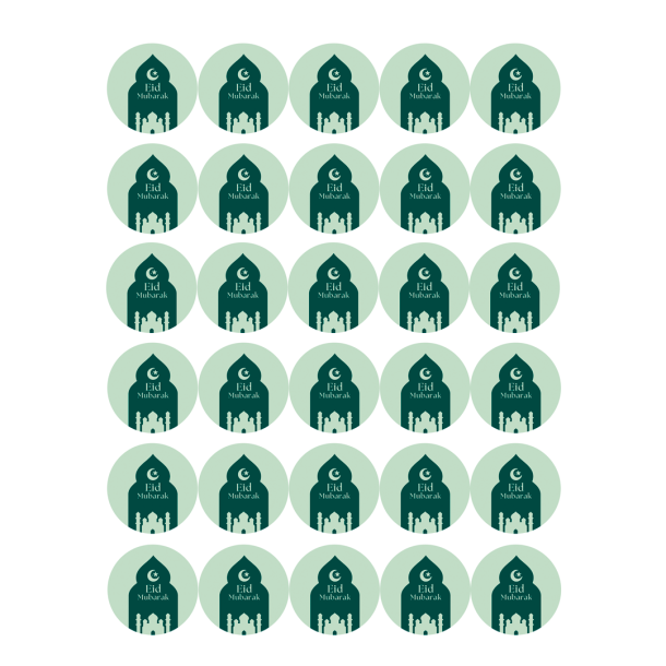 Luksus Sukkerprint Eid Mubarak �3,8 - 30stk