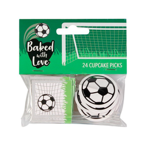 Cake Topper Fodbold & Ml - 24stk