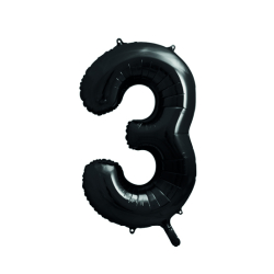Folieballon Tal Sort - 86cm 