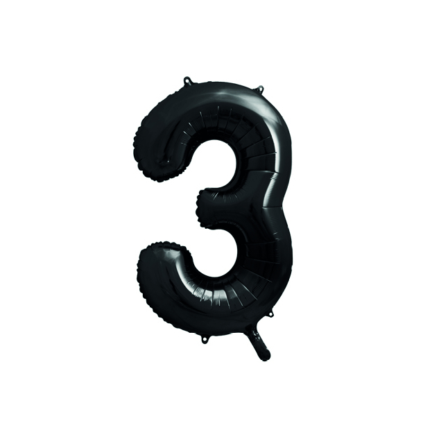 Folieballon Tal Sort - 86cm 