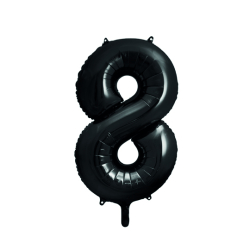 Folieballon Tal Sort - 86cm 