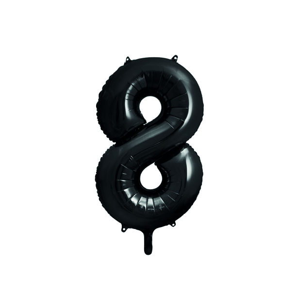 Folieballon Tal Sort - 86cm 