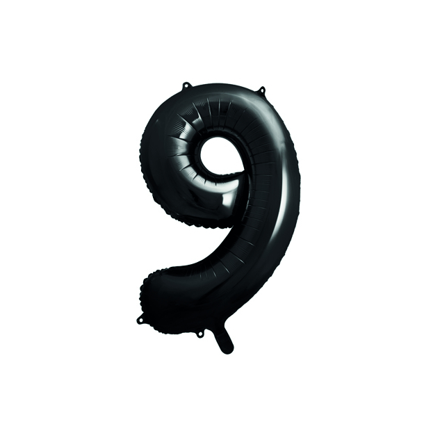 Folieballon Tal Sort - 86cm 