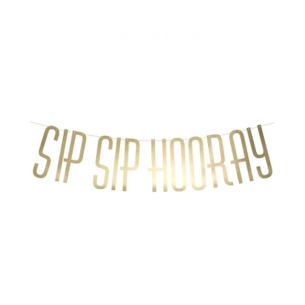 Banner SIP SIP HOORAY Guld - 70cm