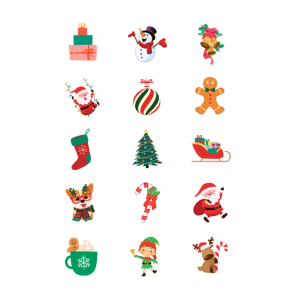 Luksus Sukkerprint Jul 5 - 15stk