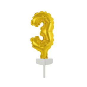 Folieballon Kage Guld - Nr.3