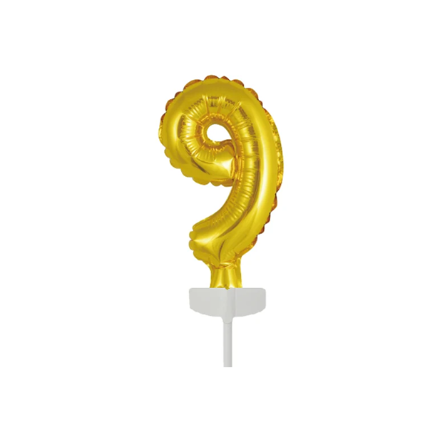 Folieballon Kage Guld - Nr.9