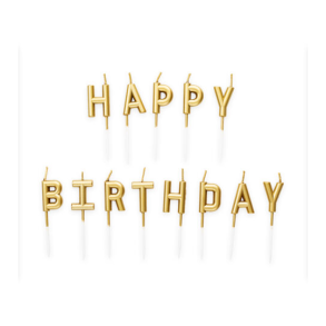 Kagelys Happy Birthday Guld - 1st