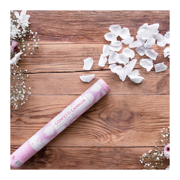Konfettirr Rosenblade Hvid - 40cm