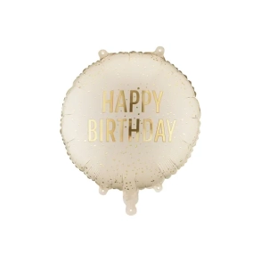 Folieballon Happy Birthday Creme - 35cm