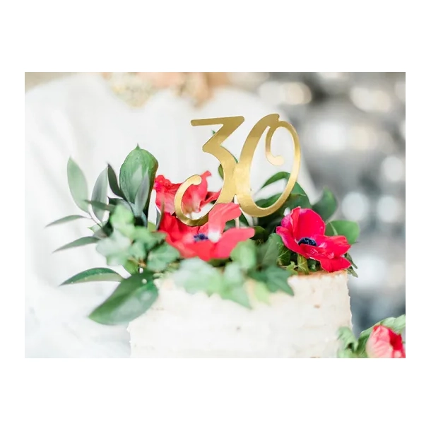 Cake Topper Tal 30 - Guld
