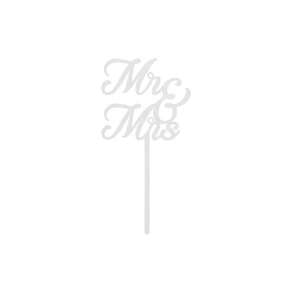 Cake Topper Mr & Mrs Hvid - 1stk