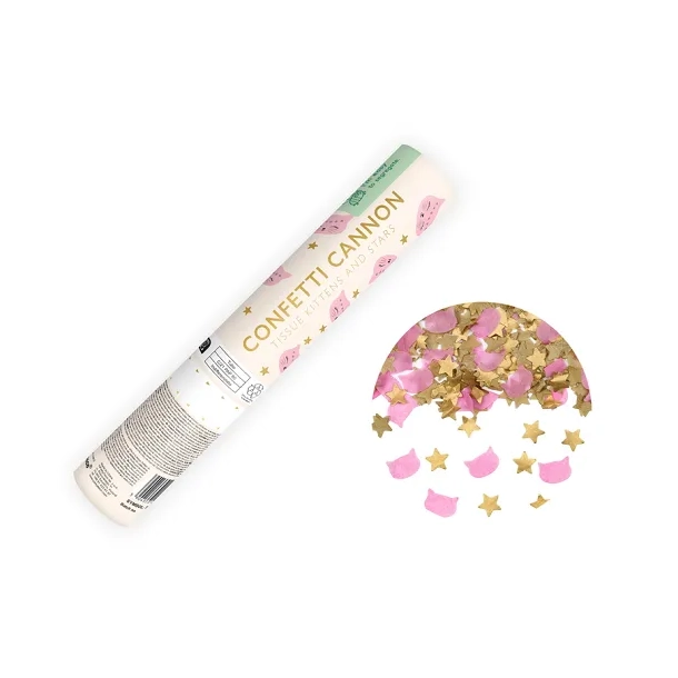 Konfettirr Stjerne og Kat - 20cm