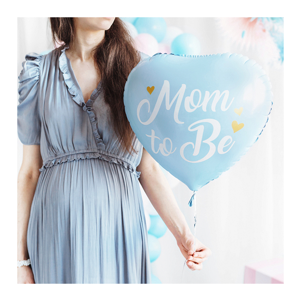 Folieballon Mom To Be Lysebl - 35cm