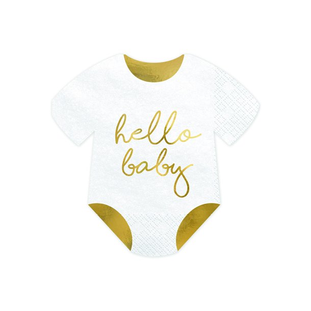 Servietter Hello Baby 16x16cm - 20stk