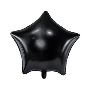 Folieballon Stjerne Sort - 48cm
