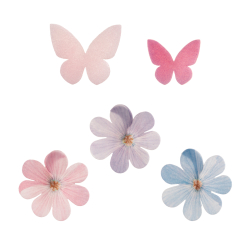 Vaffelprint Sommerfugle og Blomster - 10stk